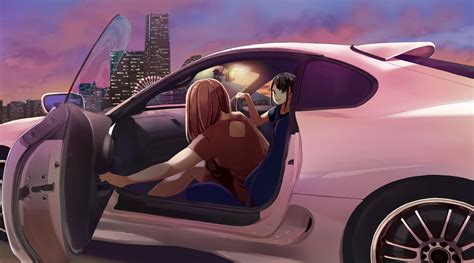 anime sex in a car